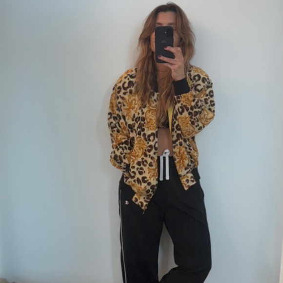 Jackets & Blazers - Spencer Jeremy Vintage Silk Bomber Jacket – Leopard Baroque Print, Women’s M